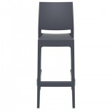 Maya Resin Barstool Dark Gray - Front