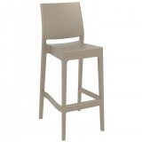 Maya Resin Barstool Dove Gray - Front Angled
