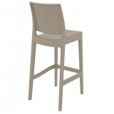 Maya Resin Barstool Dove Gray - Back Angled