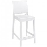 Maya Resin Barstool White - Front Angled