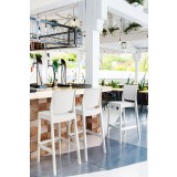 Maya Resin Barstool White - Lifestyle Shot