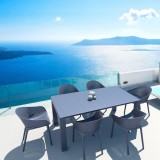 vCompamia Sky 7-Piece Extendable Dining Set - Dark Gray