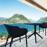 Compamia Sky Square Outdoor Lounge Table - Black
