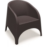 Aruba Resin Wickerlook Chair - Black - Angled