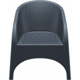Aruba Resin Wickerlook Chair - Dark Gray - Front