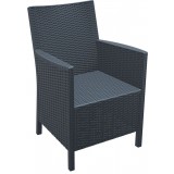 California Resin Wickerlook Chair Dark Gray - Front Angled