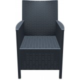 California Resin Wickerlook Chair Dark Gray - Front
