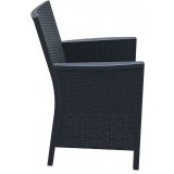 California Resin Wickerlook Chair Dark Gray - Side