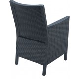 California Resin Wickerlook Chair Dark Gray - Back Angled