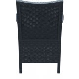 California Resin Wickerlook Chair Dark Gray - Back