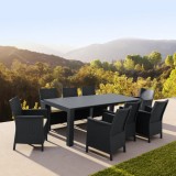 Compamia California 9-Piece Extendable Dining Set - Dark Gray