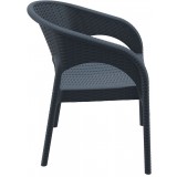 Panama Resin Wickerlook Dining Arm Chair - Dark Green - Side