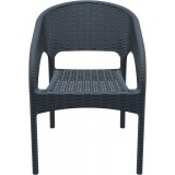 Panama Resin Wickerlook Dining Arm Chair - Dark Green - Front