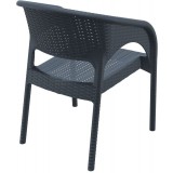 Panama Resin Wickerlook Dining Arm Chair - Dark Green - Back Angled