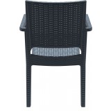 Ibiza Resin Wickerlook Dining Arm Chair - Dark Green - Back