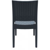 Florida Resin Wickerlook Dining Chair Dark Gray - Back