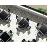 Florida Resin Wickerlook Dining Chair Dark Gray - Top View