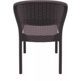 Daytona Resin Wickerlook Dining Chair Brown - Front