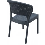 Daytona Resin Wickerlook Dining Chair Brown - Back Angled