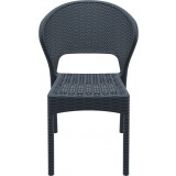 Daytona Resin Wickerlook Dining Chair Brown - Front