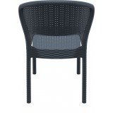 Daytona Resin Wickerlook Dining Chair Brown - Back