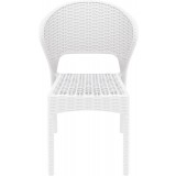 Daytona Resin Wickerlook Dining Chair White - Front