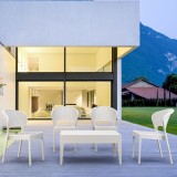 Daytona Resin Wickerlook Dining Chair White - Front