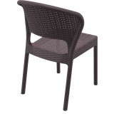 Daytona Wickerlook Square Dining Set 5 Piece with Side Chairs  - Dark Gray - Back Angled
