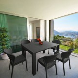 Compamia Daytona Wickerlook 7-Piece Extendable Dining Set - Dark Gray