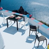 Capri Resin Dining Arm Chair - Brown