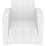 Monaco Resin Patio Club Chair with Cushion - White - Front