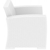 Monaco Resin Patio Club Chair with Cushion - White - Side