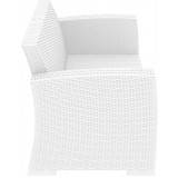 Monaco Resin Patio Loveseat with Cushion - White - Side