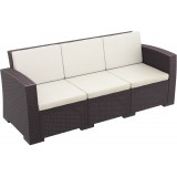 Monaco Resin Patio Sofa with Cushion - brown - With Pillow