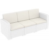 Monaco Resin Patio Sofa with Cushion - Whtie - With Pillow