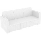 Monaco Resin Patio Sofa with Cushion - Whtie