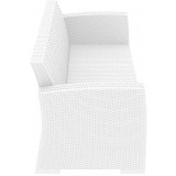 Monaco Resin Patio Sofa with Cushion - Whtie - Side