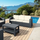 Monaco Resin Patio Sofa with Cushion - Brown - Actual