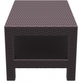 Monaco Rectangle Patio Coffee Table - Brown - Side
