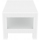 Monaco Rectangle Patio Coffee Table - White - Side