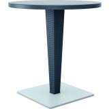 Riva Werzalit Top Round Dining Table Dark Gray 27.5 inch