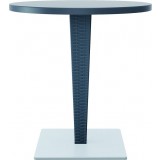 Riva Werzalit Top Round Dining Table Dark Gray 27.5 inch