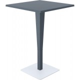 Riva Werzalit Top Square Bar Height Table Dark Gray 27.5 inch - Angled
