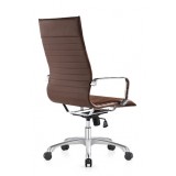 Woodstock Marketing Janis High Back Swivel Arm Chair -Brown Back Perspetive