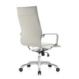 Woodstock Marketing Janis High Back Swivel Arm Chair - White Back Perspective