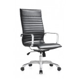 Woodstock Marketing Janis High Back Swivel Arm Chair -  Black Front Perspective