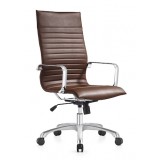 Woodstock Marketing Janis High Back Swivel Arm Chair -  Brown Front Perspetive