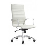 Woodstock Marketing Janis High Back Swivel Arm Chair -White Front Perspective