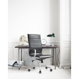 Woodstock Marketing Janis High Back Swivel Arm Chair - Black Lifestyle