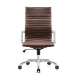 Woodstock Marketing Janis High Back Swivel Arm Chair -Brown Front